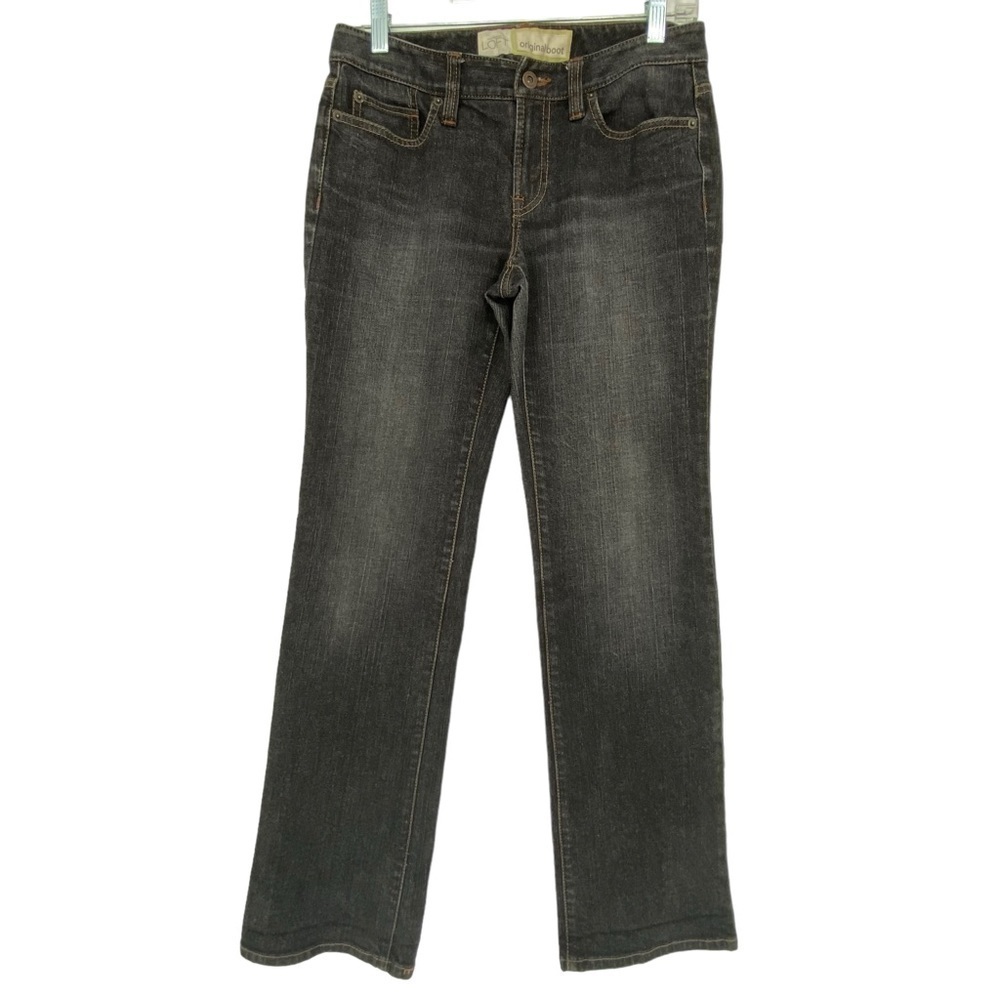Ann Taylor Loft black faded original boot denim jeans women's sz 2